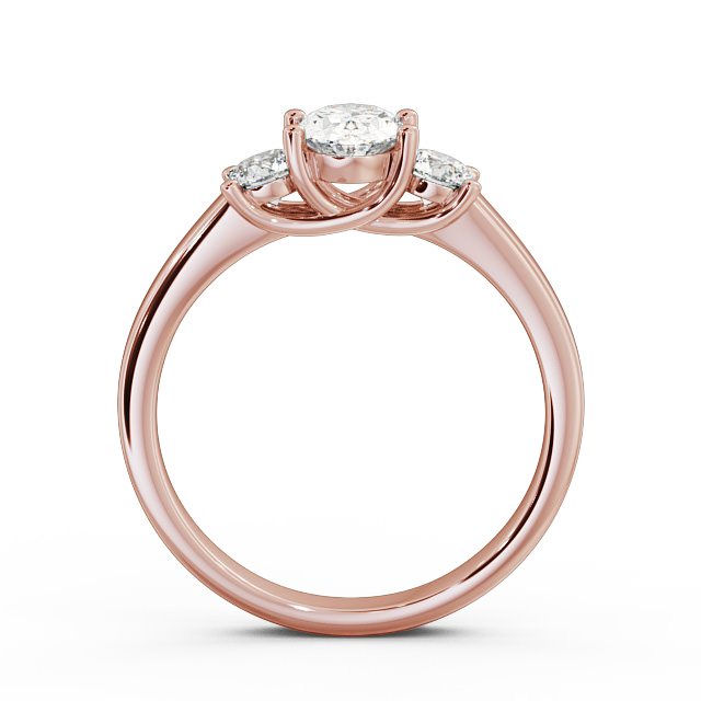 Three Stone Oval Diamond Ring 9K Rose Gold - Avery TH30_RG_UP
