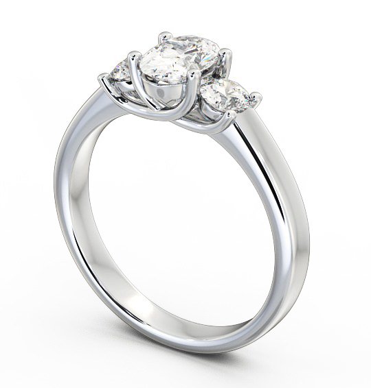 Three Stone Oval Diamond Sweeping Prongs Trilogy Ring Platinum TH30_WG_THUMB1 