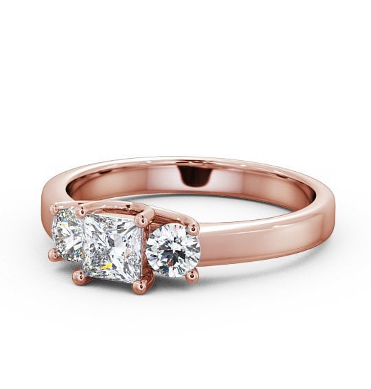  Three Stone Princess Diamond Ring 18K Rose Gold - Capri TH31_RG_THUMB2 
