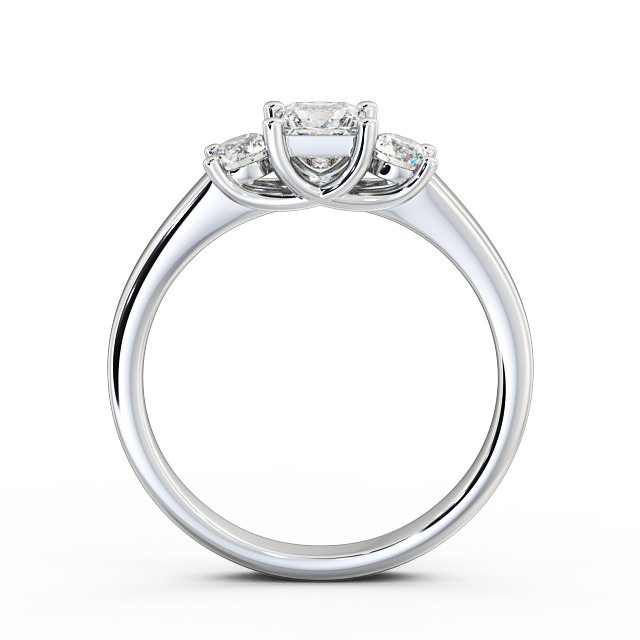 Three Stone Princess Diamond Ring 18K White Gold - Capri | Angelic Diamonds