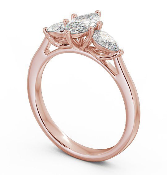 Three Stone Marquise and Pear Diamond Trilogy Ring 18K Rose Gold TH33_RG_THUMB1 