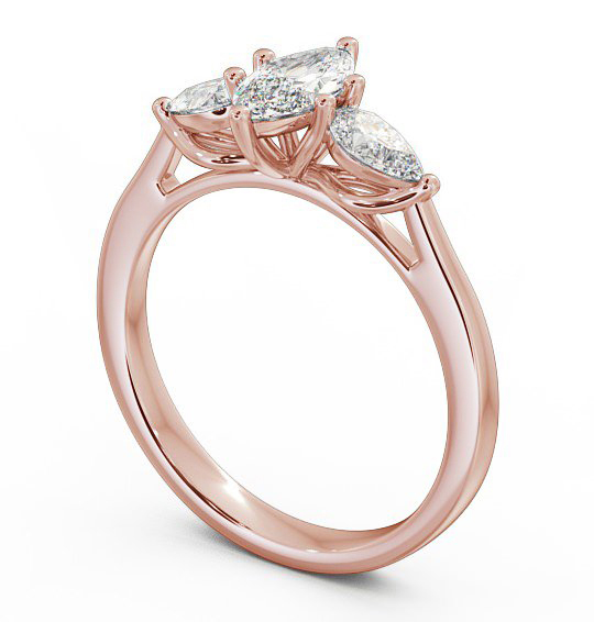 Three Stone Marquise and Pear Diamond Trilogy Ring 18K Rose Gold TH33_RG_THUMB1