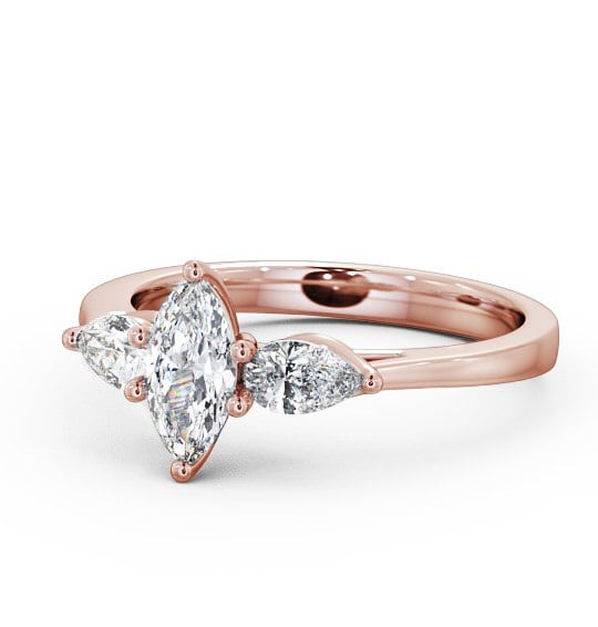 Three Stone Marquise and Pear Diamond Trilogy Ring 18K Rose Gold TH33_RG_THUMB2 