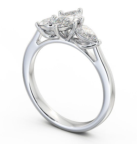 Three Stone Marquise and Pear Diamond Trilogy Ring 9K White Gold TH33_WG_THUMB1 