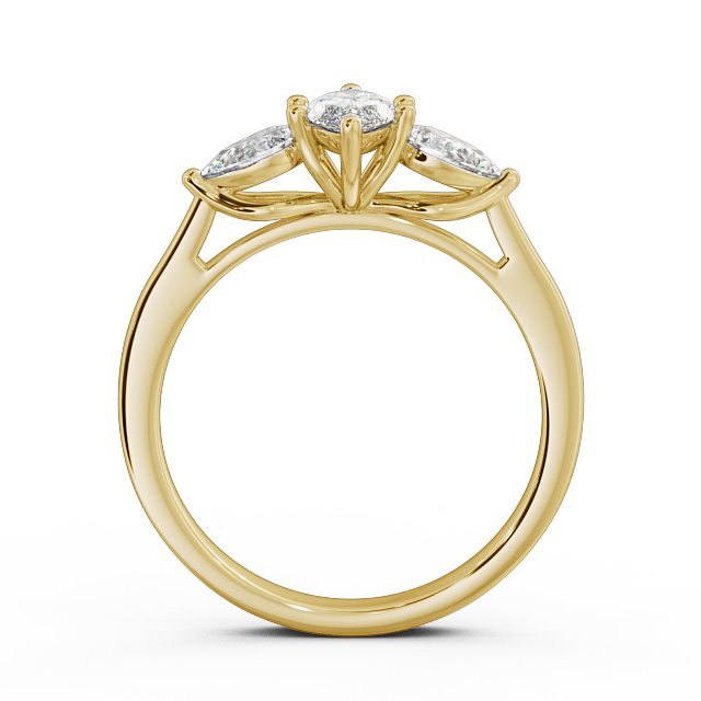 Three Stone Marquise Diamond Ring 18K Yellow Gold - Emily TH33_YG_UP