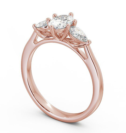 Three Stone Oval and Pear Diamond Trilogy Ring 18K Rose Gold TH34_RG_THUMB1 