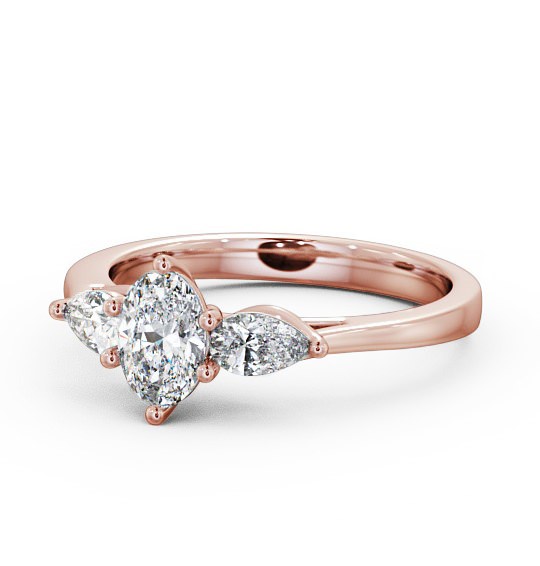  Three Stone Oval Diamond Ring 9K Rose Gold - Geneva TH34_RG_THUMB2 