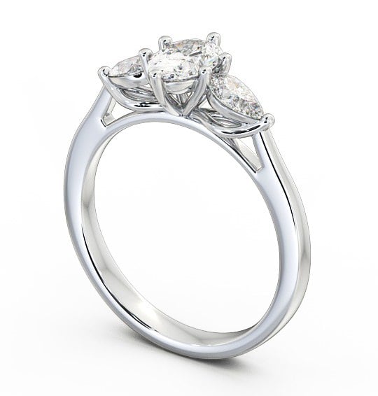 Three Stone Oval and Pear Diamond Trilogy Ring Platinum TH34_WG_THUMB1 