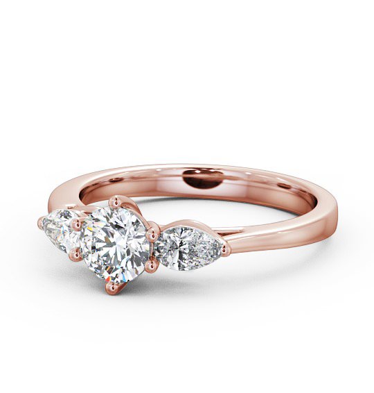 Three Stone Round and Pear Diamond Trilogy Ring 9K Rose Gold TH35_RG_THUMB2 
