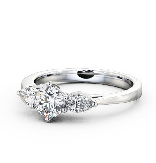  Three Stone Round Diamond Ring 18K White Gold - Juliet TH35_WG_THUMB2 