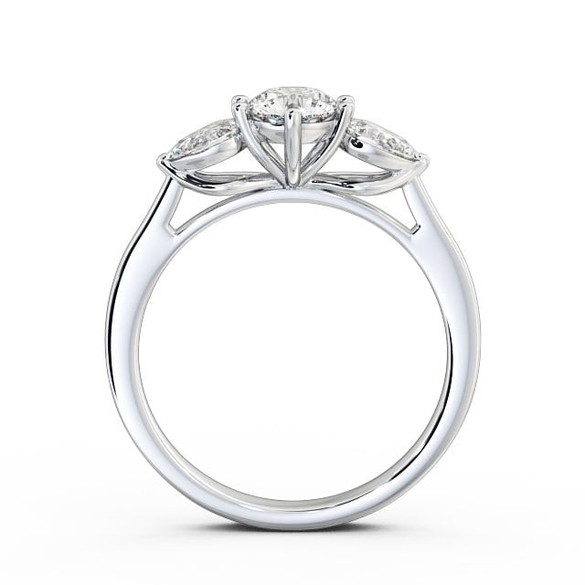 Three Stone Round Diamond Ring 18K White Gold - Juliet TH35_WG_UP