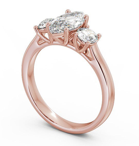 Three Stone Marquise and Round Diamond Trilogy Ring 9K Rose Gold TH36_RG_THUMB1 