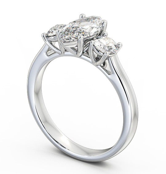 Three Stone Marquise Diamond Ring Palladium - Cherine TH36_WG_THUMB1