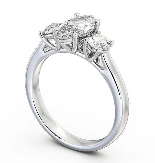 Three Stone Marquise and Round Diamond Trilogy Ring Platinum TH36_WG_THUMB1