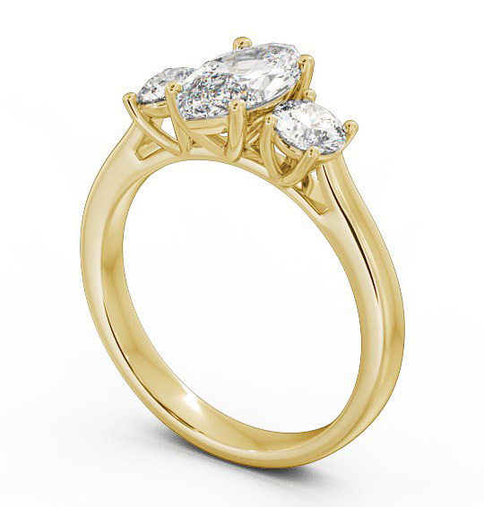 Three Stone Marquise and Round Diamond Trilogy Ring 9K Yellow Gold TH36_YG_THUMB1