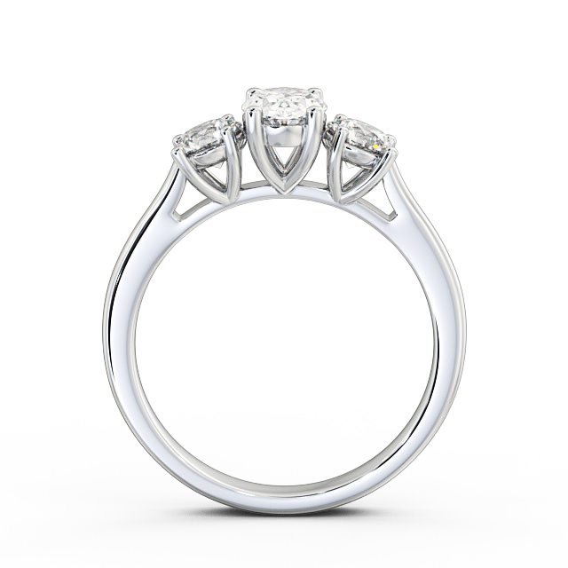 Three Stone Oval Diamond Ring Platinum - Aurelia TH37_WG_UP