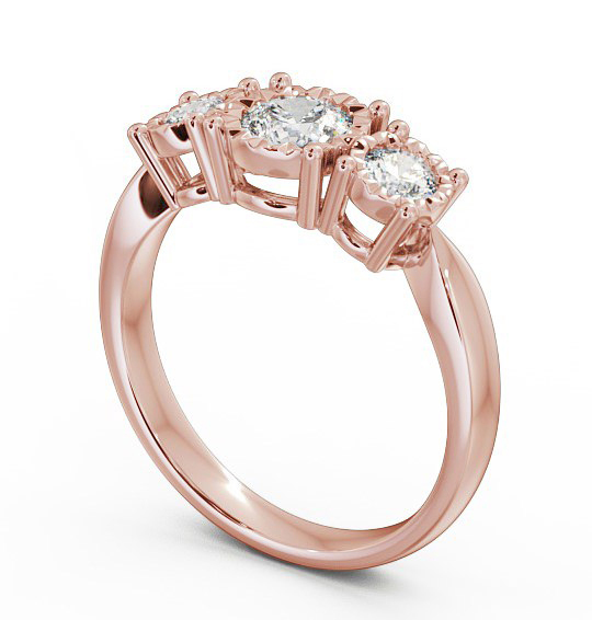 Three Stone Round Diamond Illusion Setting Style Ring 18K Rose Gold TH39_RG_THUMB1 