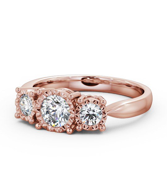 Three Stone Round Diamond Illusion Setting Style Ring 18K Rose Gold TH39_RG_THUMB2 