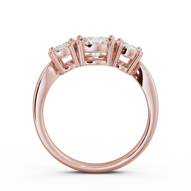 Three Stone Round Diamond Ring 9K Rose Gold - Ciara TH39_RG_UP