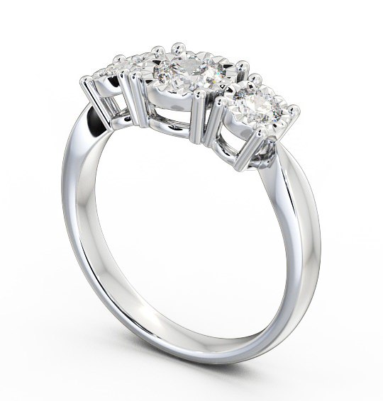 Three Stone Round Diamond Illusion Setting Style Ring Platinum TH39_WG_THUMB1 