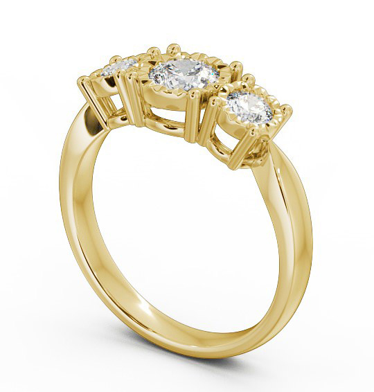 Three Stone Round Diamond Illusion Setting Style Ring 9K Yellow Gold TH39_YG_THUMB1 
