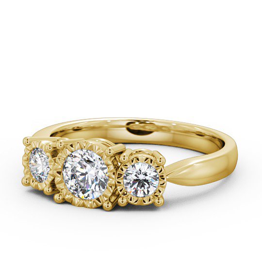 Three Stone Round Diamond Illusion Setting Style Ring 9K Yellow Gold TH39_YG_THUMB2 