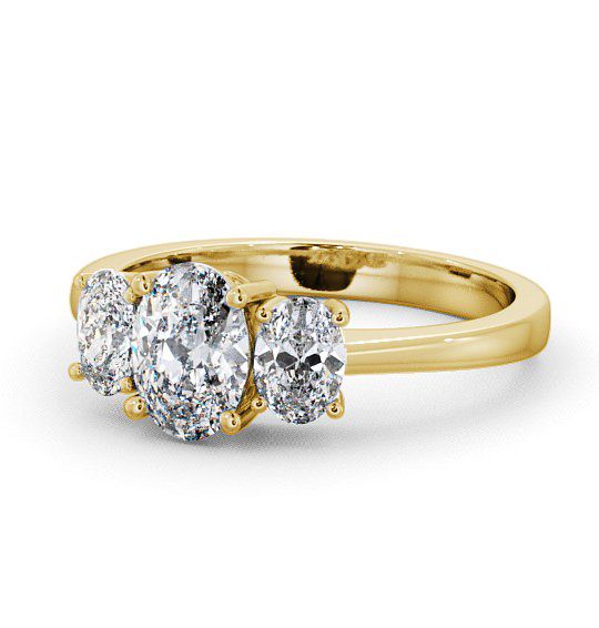  Three Stone Oval Diamond Ring 9K Yellow Gold - Belford TH3_YG_THUMB2 