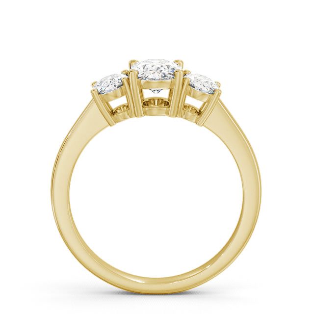 Three Stone Oval Diamond Ring 18K Yellow Gold - Belford TH3_YG_UP