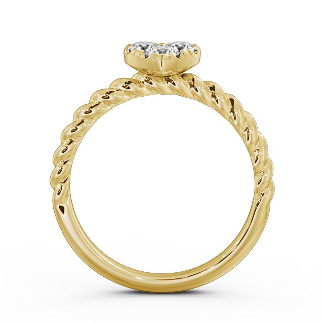 Heart Shaped Three Stone Round Diamond Ring 9K Yellow Gold - Havana TH41_YG_UP
