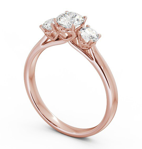  Three Stone Round Diamond Ring 9K Rose Gold - Lydia TH42_RG_THUMB1 