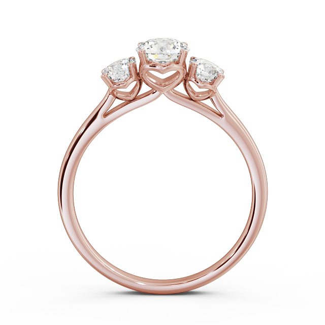Three Stone Round Diamond Ring 9K Rose Gold - Lydia TH42_RG_UP