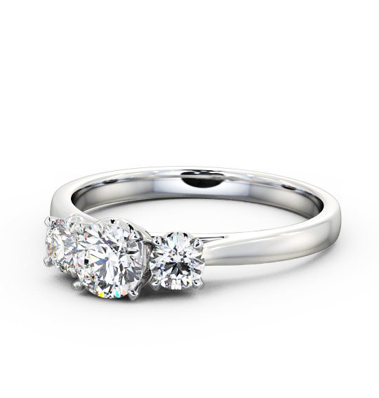  Three Stone Round Diamond Ring 18K White Gold - Lydia TH42_WG_THUMB2 