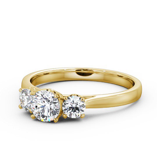  Three Stone Round Diamond Ring 18K Yellow Gold - Lydia TH42_YG_THUMB2 