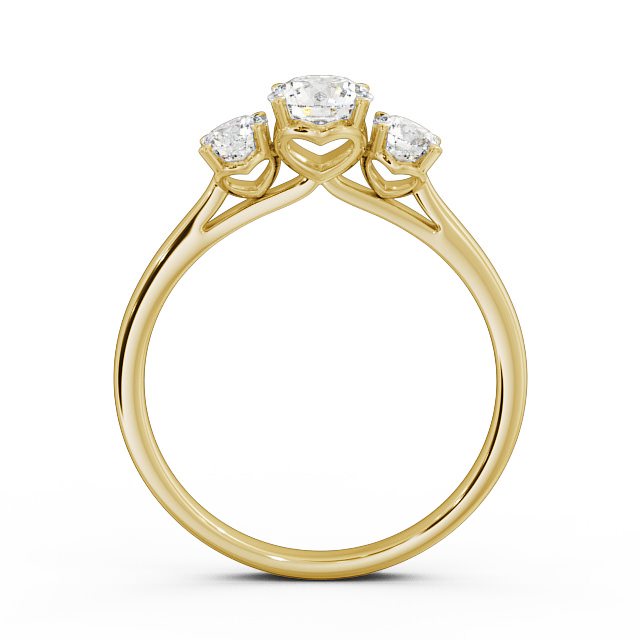 Three Stone Round Diamond Ring 18K Yellow Gold - Lydia TH42_YG_UP