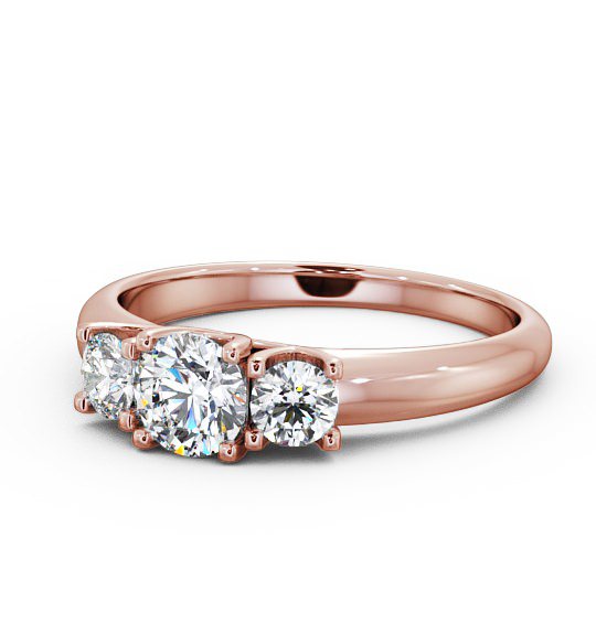  Three Stone Round Diamond Ring 18K Rose Gold - Adele TH43_RG_THUMB2 