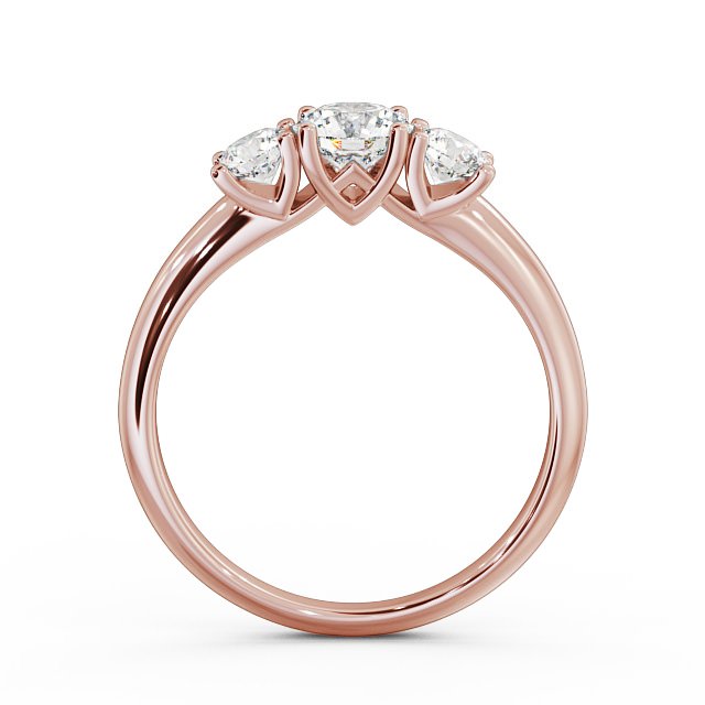 Three Stone Round Diamond Ring 9K Rose Gold - Adele TH43_RG_UP