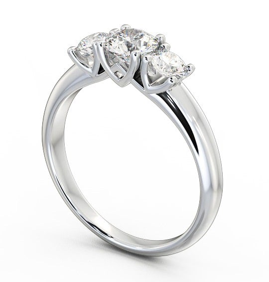 Three Stone Round Diamond Ring Platinum - Adele TH43_WG_THUMB1