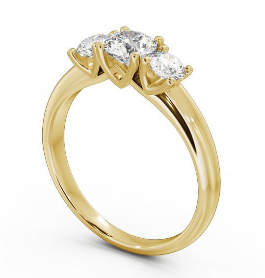 Three Stone Round Diamond Ring 9K Yellow Gold - Adele TH43_YG_THUMB1