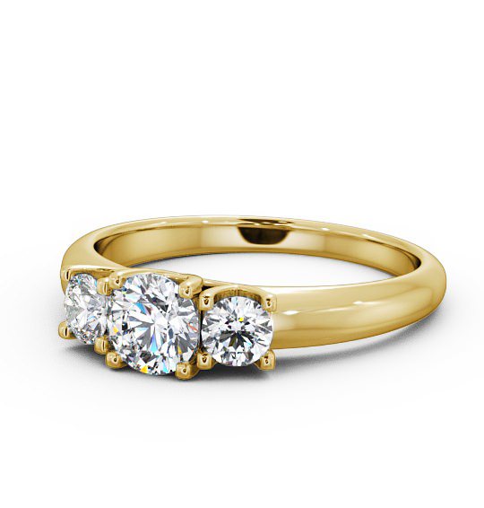  Three Stone Round Diamond Ring 18K Yellow Gold - Adele TH43_YG_THUMB2 