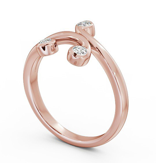 Three Stone 0.15ct Round Diamond Ring 9K Rose Gold TH44_RG_THUMB1