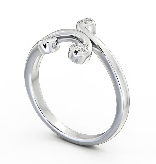 Three Stone 0.15ct Round Diamond Ring Palladium TH44_WG_THUMB1