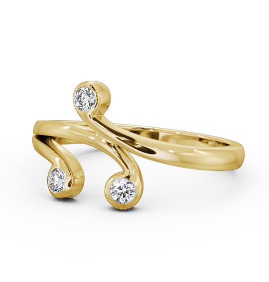  Three Stone 0.15ct Round Diamond Ring 9K Yellow Gold - Melissa TH44_YG_THUMB2 
