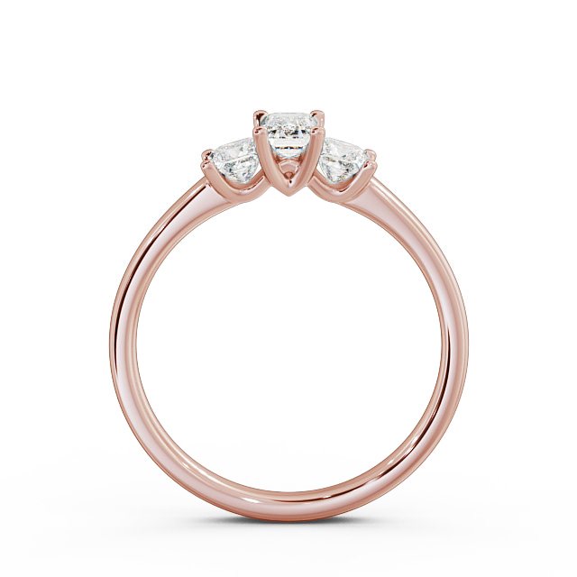 Three Stone Emerald and Princess 0.70ct Diamond Ring 9K Rose Gold - Fabiana TH45_RG_UP