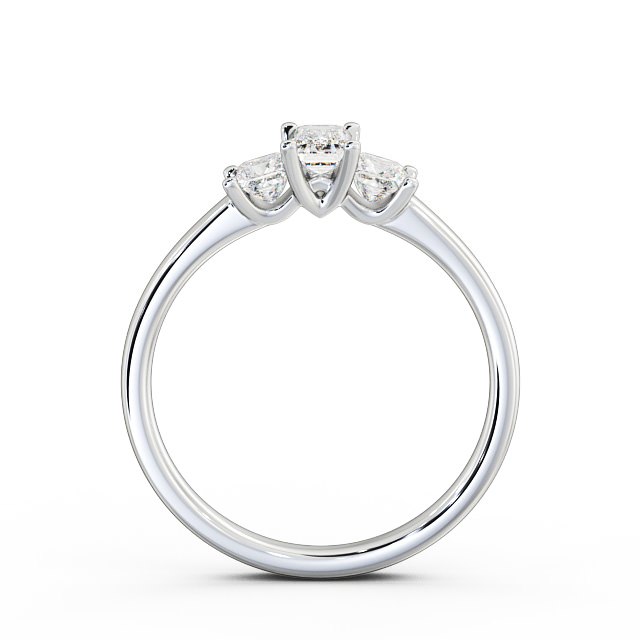 Three Stone Emerald and Princess 0.70ct Diamond Ring Platinum - Fabiana TH45_WG_UP