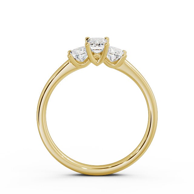 Three Stone Emerald and Princess 0.70ct Diamond Ring 18K Yellow Gold - Fabiana TH45_YG_UP