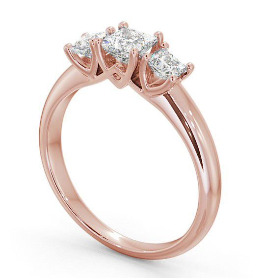 Three Stone Princess Diamond Contemporary Style Ring 9K Rose Gold TH46_RG_THUMB1 