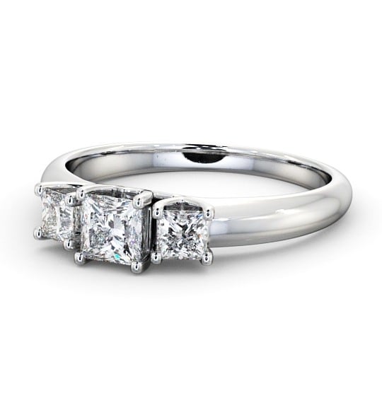  Three Stone Princess Diamond Ring 9K White Gold - Catania TH46_WG_THUMB2 