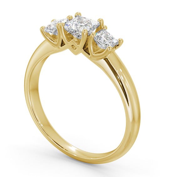 Three Stone Princess Diamond Contemporary Style Ring 18K Yellow Gold TH46_YG_THUMB1 
