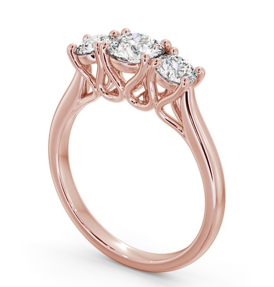 Three Stone Round Diamond Trilogy Ring 18K Rose Gold TH47_RG_THUMB1