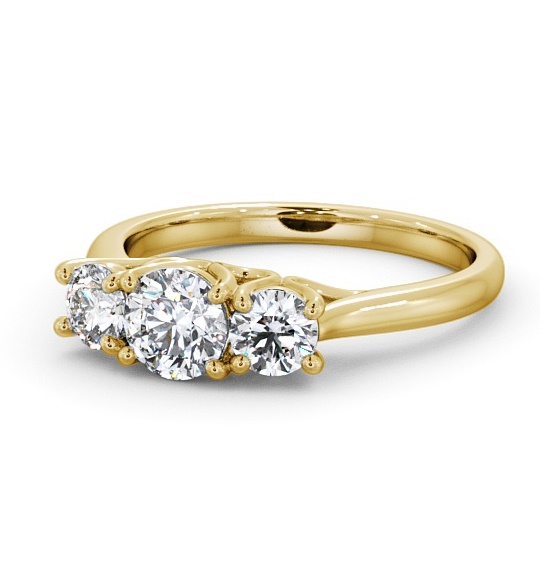  Three Stone Round Diamond Ring 18K Yellow Gold - Vilaine TH47_YG_THUMB2 